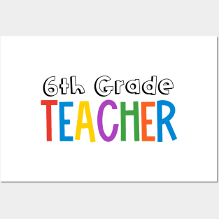 Rainbow 6th Grade Teacher Posters and Art